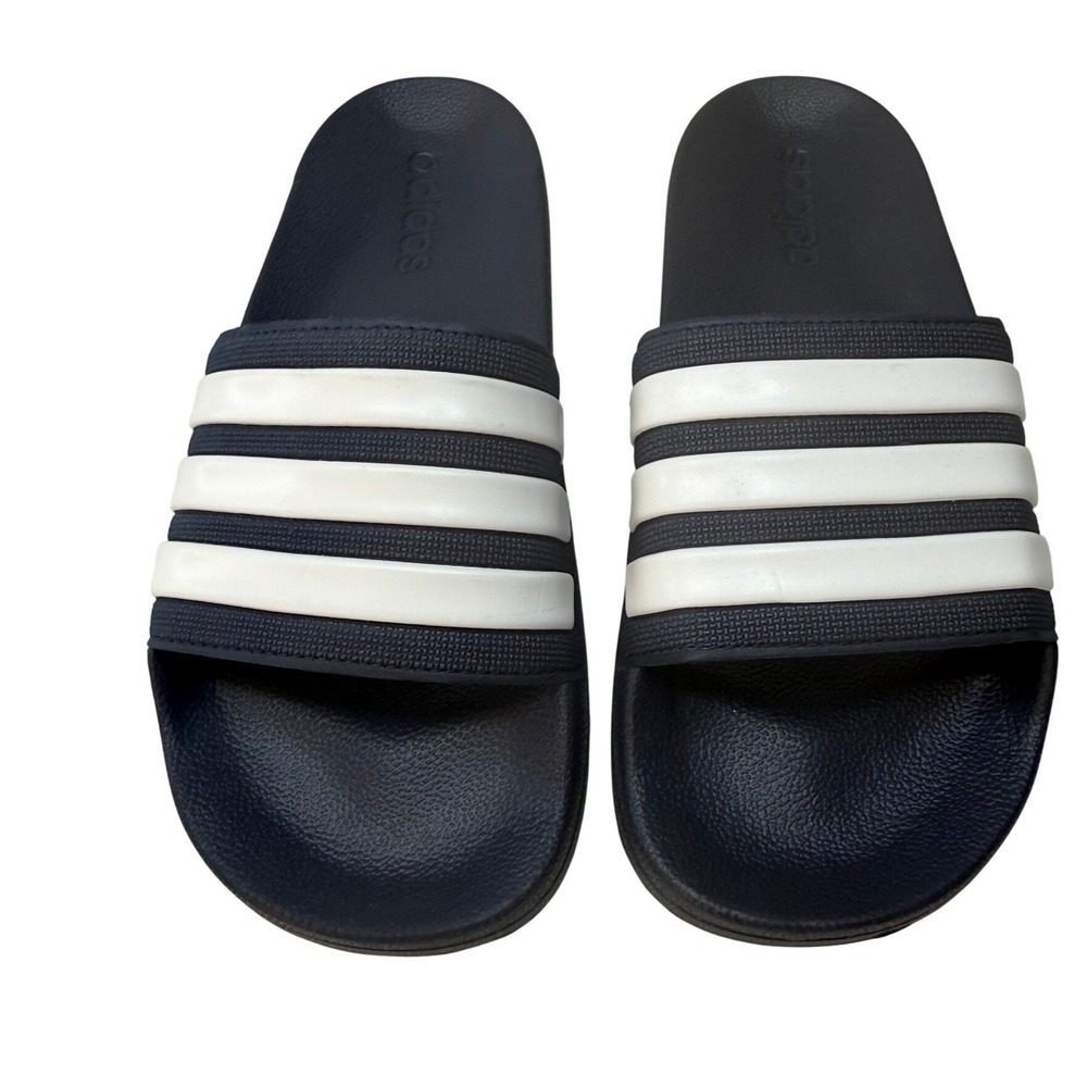 Adidas Adilette Shower Mens‎ Slides Navy Blue White Stripe Sandals AQ1703 Size 8